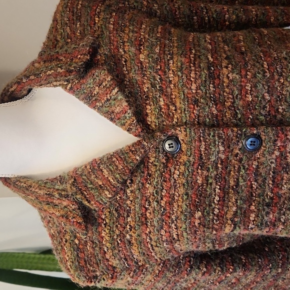 Vintage 90s Mohair Blend Multicolor Spacedye Button Up Cardigan Jacket L - Picture 3 of 12